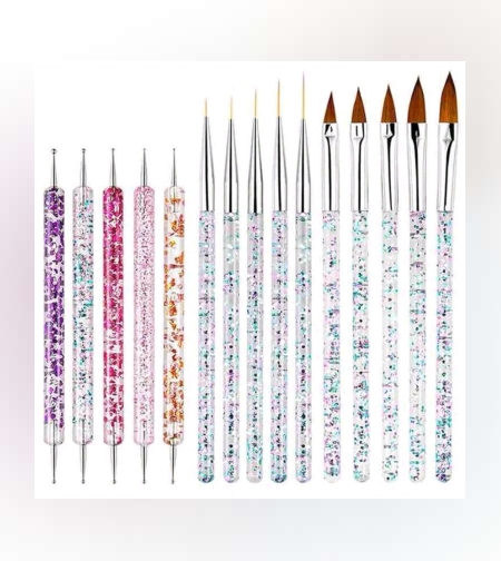 Комплект от 10 броя четки  за маникюр плюс 5 броя точкатори