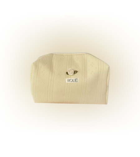 SMALL BUTTERCREAM POINTELLE TOILETRY BAG