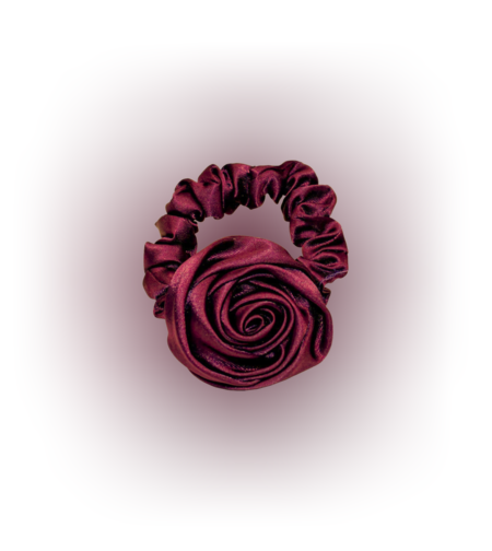 Rosette Scrunchie in BORDEAUX