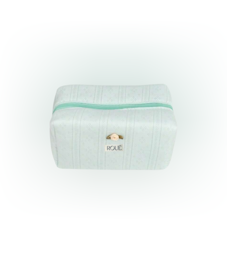 SMALL MINT MEADOW POINTELLE TOILETRY BAG