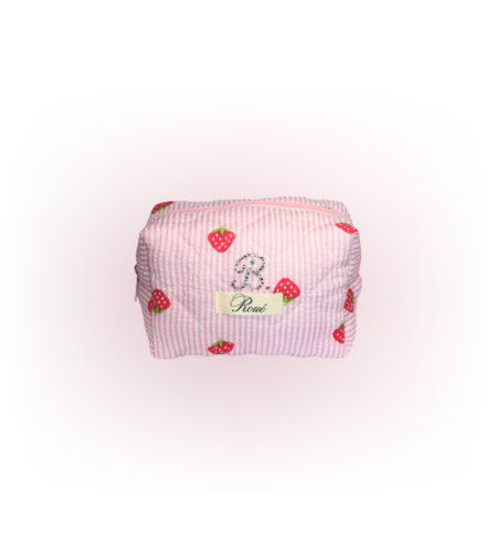 CUSTOM SMALL STRAWBERRY SADDLEBAG TOILETRY BAG