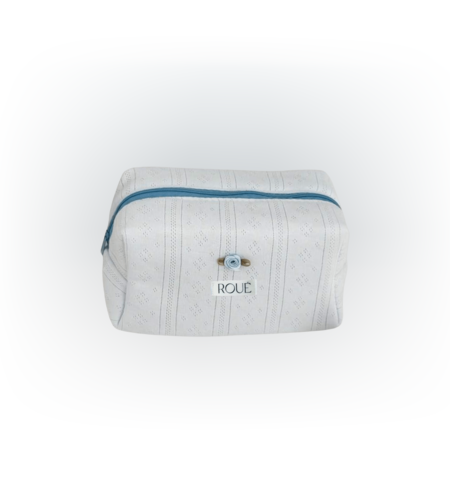 SMALL POWDER BLUE POINTELLE TOILETRY BAG