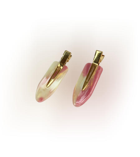 CUSTOM PINK CUSTARD HAIR PINS