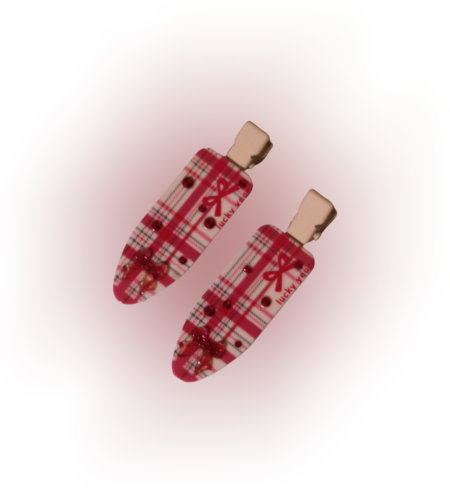 CUSTOM CRANBERRY TARTAN HAIR PINS