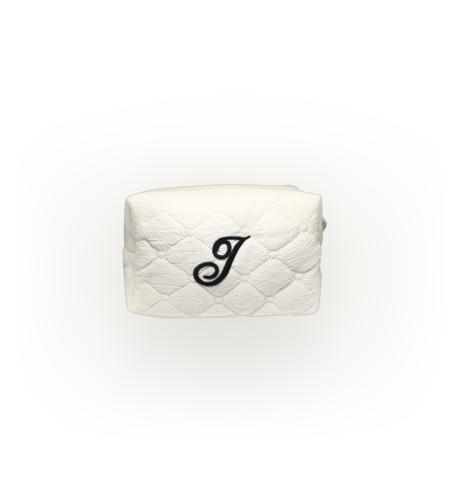 CUSTOM SMALL MONOGRAM ÉCRU TOILETRY BAG