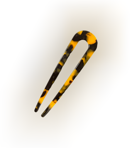 CUSTOM BIG BURNED COCO HAIR PIN