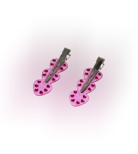 CUSTOM HEART ROSEBUDS HAIR PINS