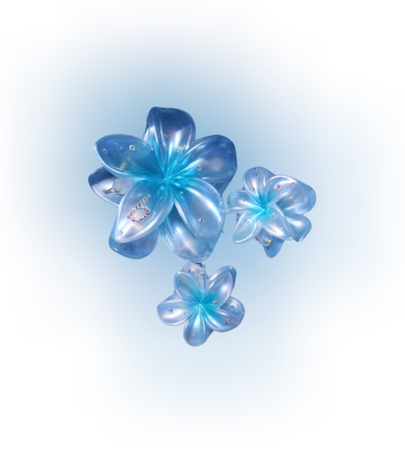 CUSTOM PLUMERIA CLIP set in BLEU PERLE