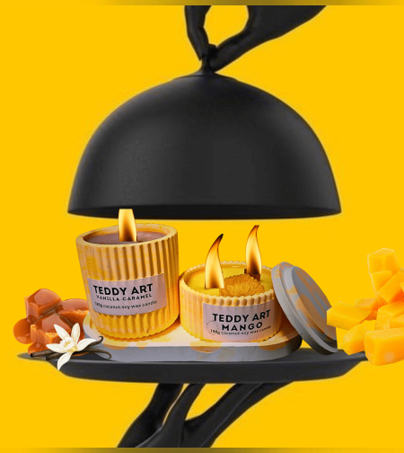 Селекция ръчно изработени еко  свещи с плато