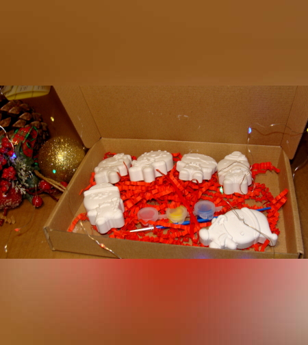 Комплект коледни фигурки за оцветяване