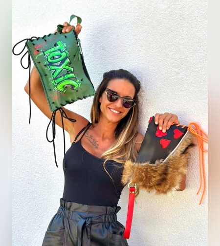 Дамска чанта ,,Toxic ,, естествена кожа