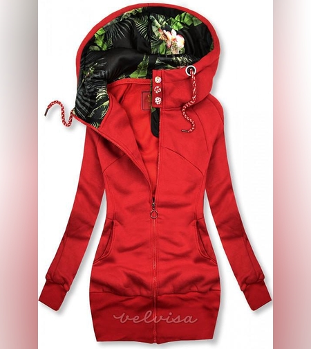 Дамски суичър в червено