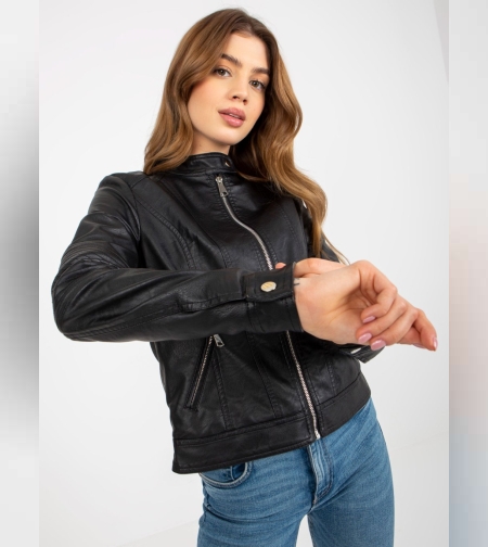 Дамско яке от еко кожа Black Elegance