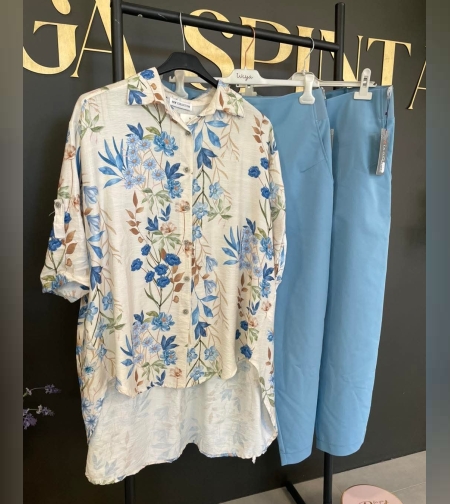 Дамска туника - риза с флорален принт, изработена от вискоза