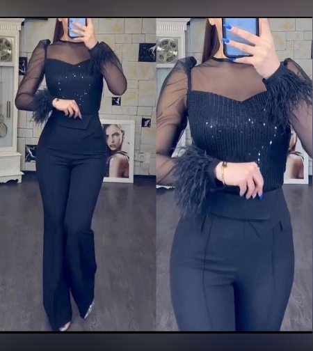 Елегантен дамски комплект в черно