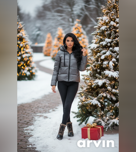 Металическо дамско яке с качулка