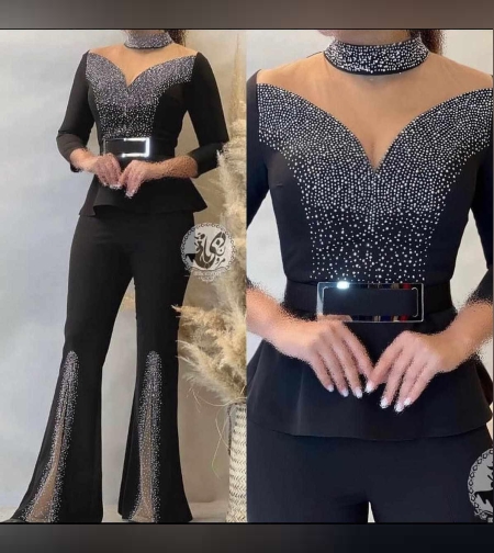 Елегантен дамски тоалет с камъни