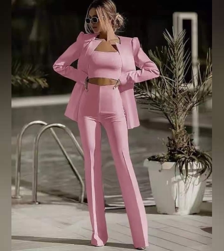 Дамски комплект от 3 части в розово