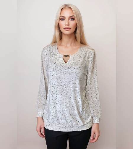 Луксозна блуза със златно ламе