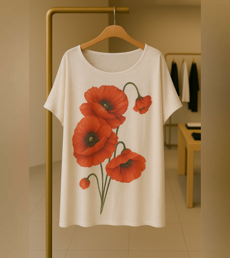 Дамска туника-блуза с макове