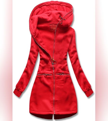 Дамски суичър в червен цвят