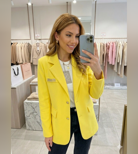 Дамски блейзър в жълт цвят