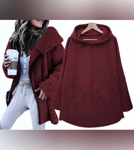 Уютно пухкаво палто в Бордо