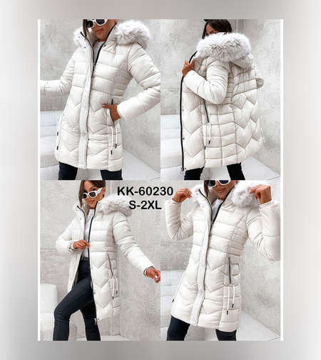 Дамско пухено яке Ecru