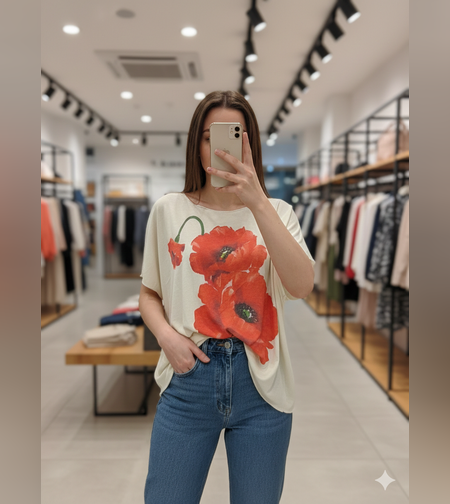 Дамска туника-блуза с макове