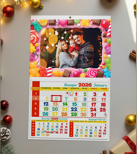 Календар със снимка - „Бонбонено щастие