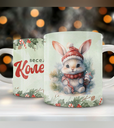 Чаша - Коледно зайче