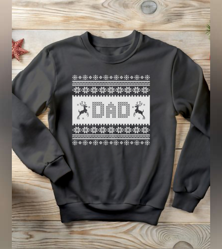 Коледен суичър за татко „DAD“ с елени