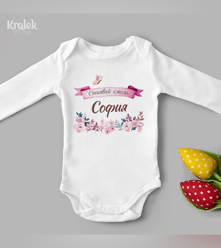 Бебешко боди - Цветя