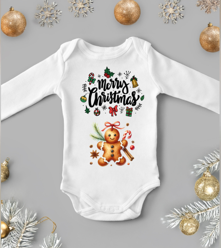 Бебешко боди -Коледна бисквитка