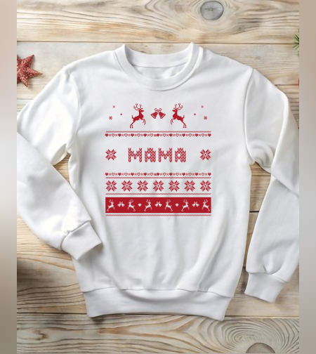 Коледен суичър за мама „MAM“ с елени