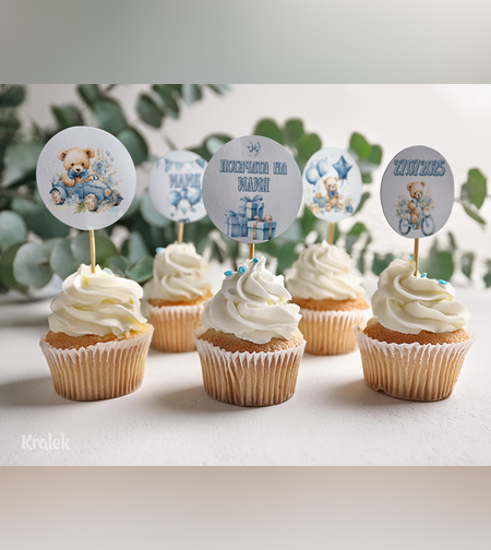 Топери за мъфини-Син автомобил