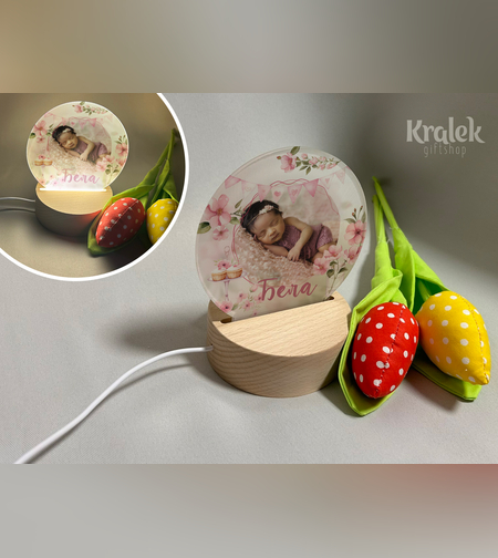 Нощна LED лампа- Розов чай