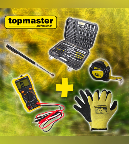 Промо пакет-К-т инстр.216ч,Мултицет,Ролетка,Магнит,Ръкавици