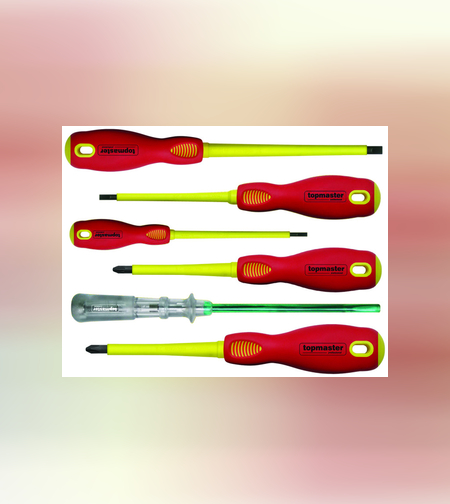 Отвертки изолир. 1000V права и кръст. к-т 6бр TMP