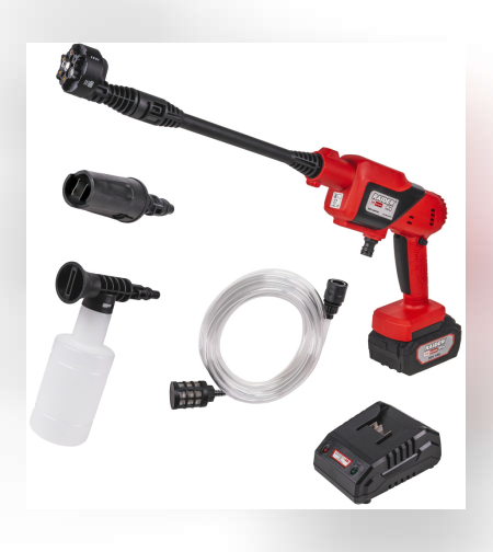 R20 Водоструйка 2,5MPa 3,3L/min 4Ah 6в1 дюза RDP-CHPC20
