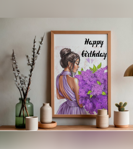 Рамка за рожден ден ''ДАМАТА С ЛЮЛЯЦИТЕ ''