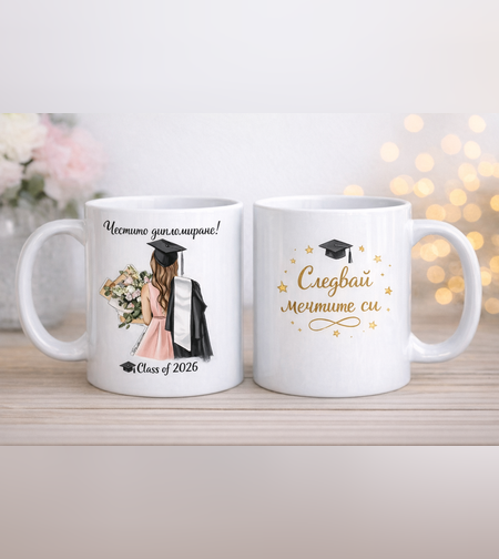 Чаша „Честито дипломиране – Следвай мечтите си“ Class of 2026