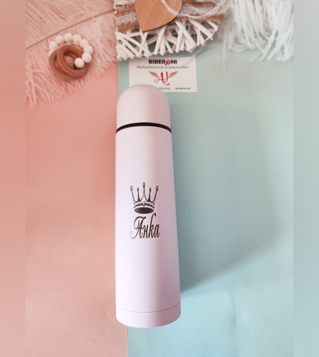 Персонализиран термос 500 мл с името на вашето бебе за топла и студена вода