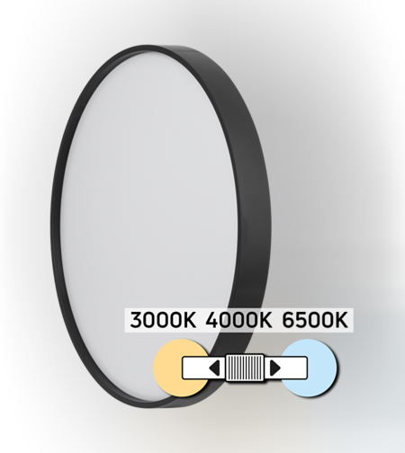 LED CCT плафониера черна 18W IP20 кръг  плафониера черна Кръг
