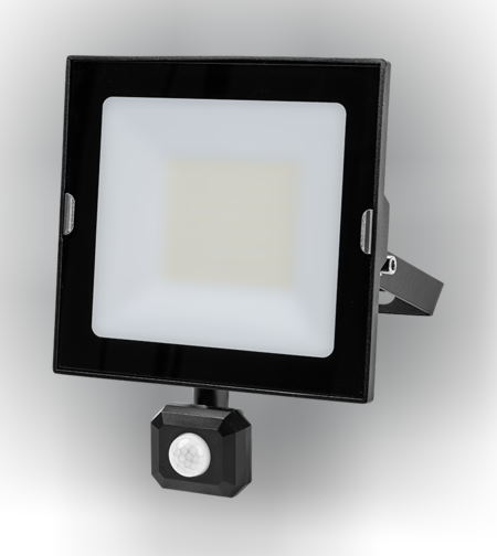 LED SLIM PIR прожектор неутрална IP44  220V-240V AC 120° 50W 4000K SMD 2835