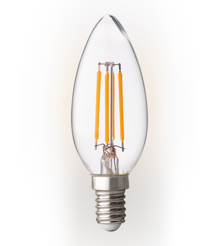 LED димиращ filament конус неутрална E14 220V-240V AC 360° 4W 4200K Filament