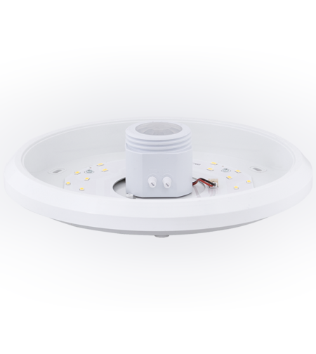 LED плафониера с PIR сензор за движение 15W 4000K  плафониера бяла Спирала