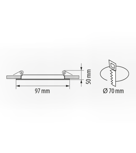 LED стъклен панел кръг IP44  220V-240V AC 120° 6W 2700K SMD 2835