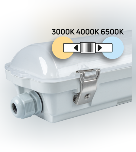 LED индустр. осв. тяло със сензор CCT 1.5m, PC  220V-240V AC 120° 55W max 3000K/4000K/6500K SMD 2835