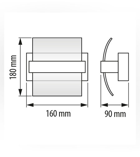 LED осв. тяло 5W, 2700K, IP20  за стена хром